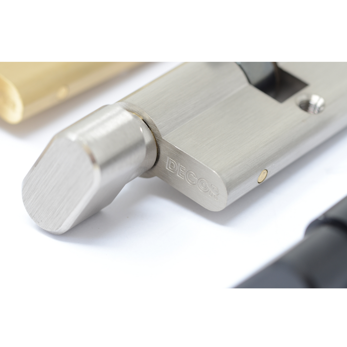 Brushed Nickel Knob (Thumb turn) Cylinder - 65mm