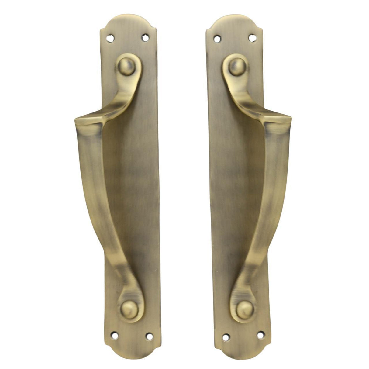 Classic Door Handle on Plate - Antique Brass