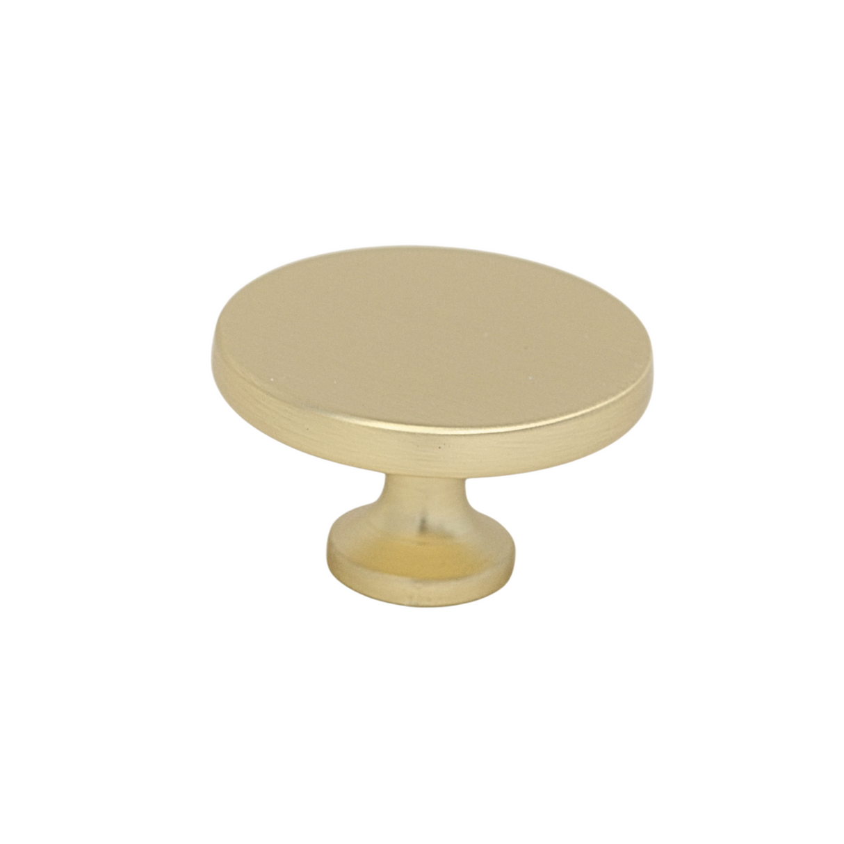 Flat elegant matt brass knob 32mm