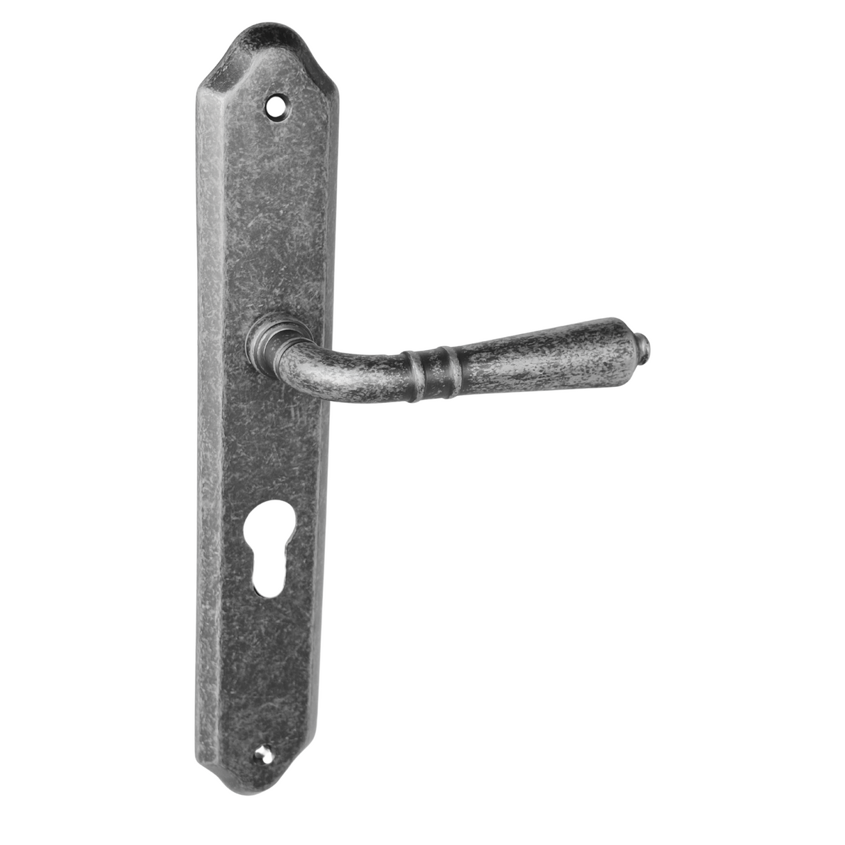 Exclusive italian handle on back plate ANTIQUE SILVER-Cylinder