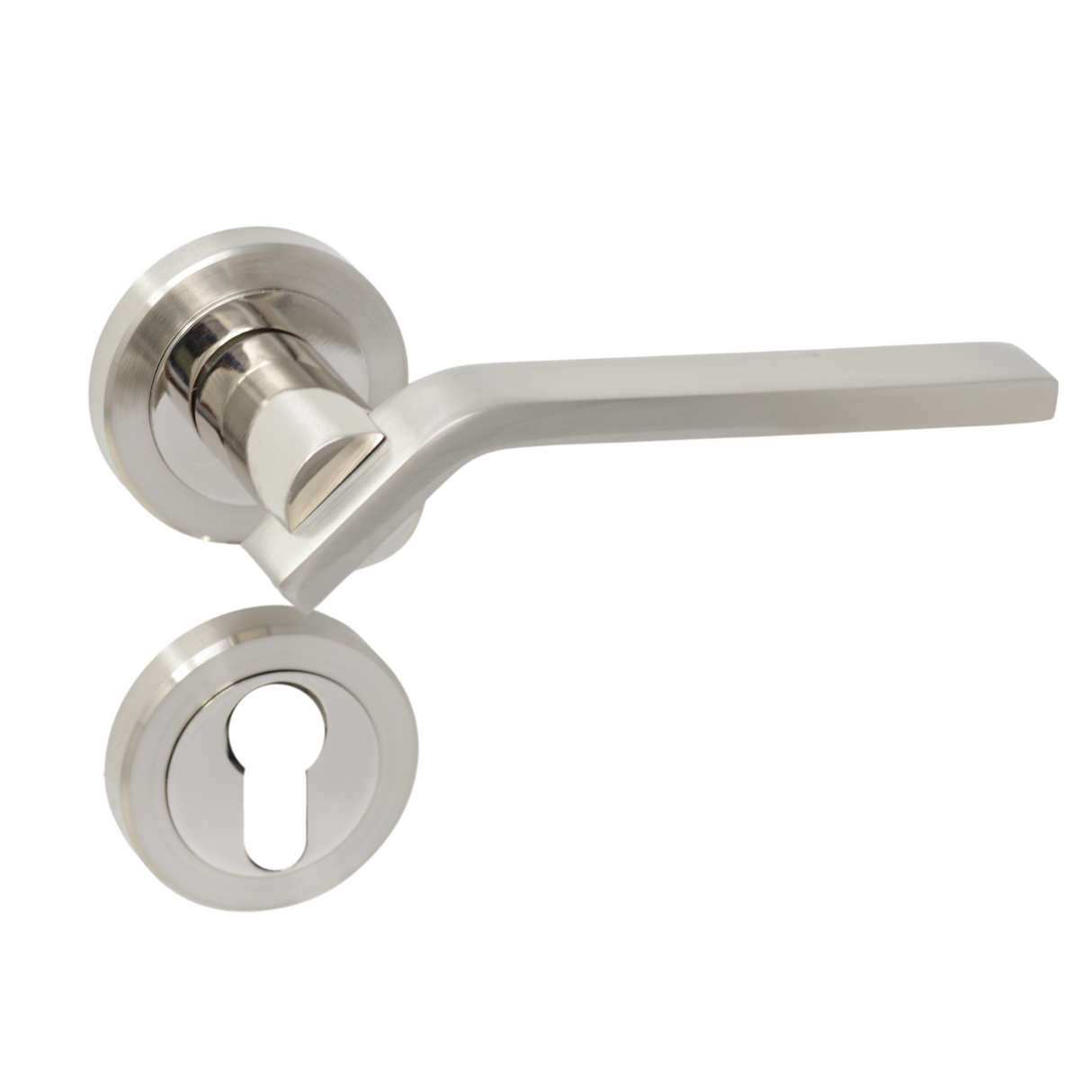 Satin Nickel Lever on Rose