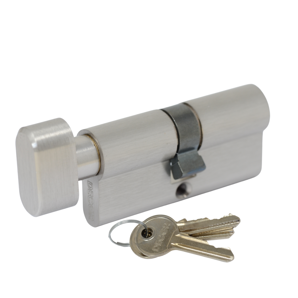 Brushed Nickel Knob (Thumb turn) Cylinder - 65mm