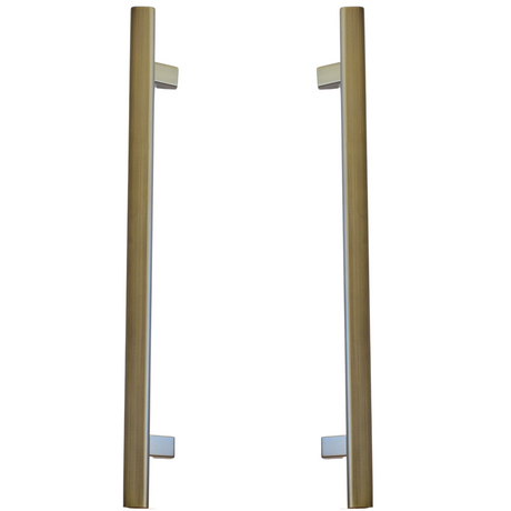 Offset pull handle oval 600mm Antique brass