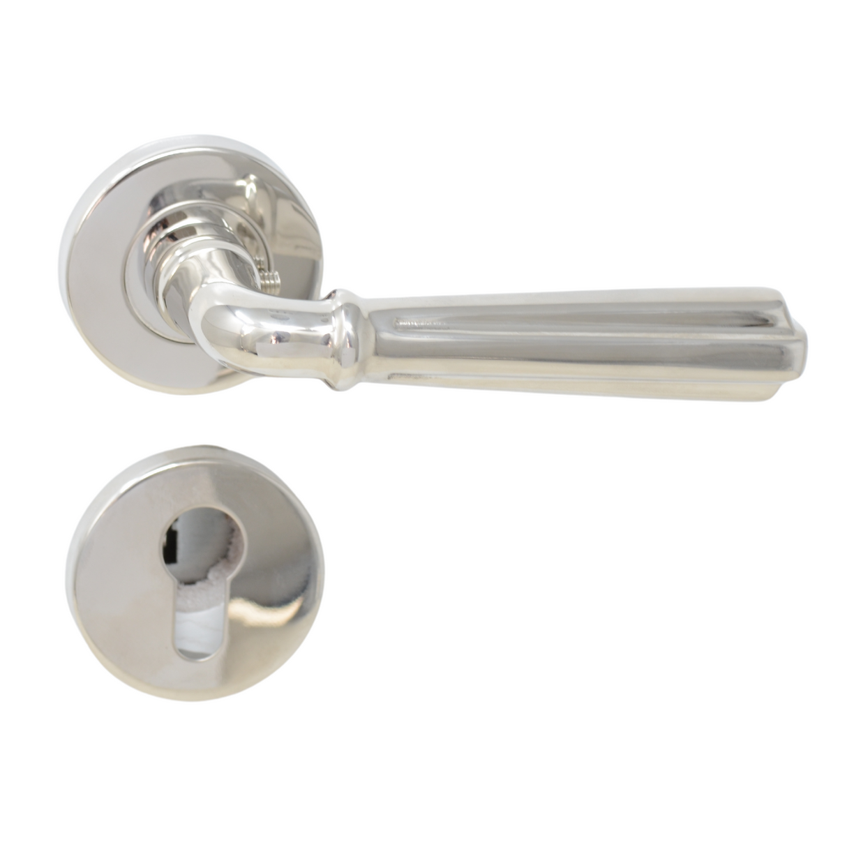Designer edition chrome door handles on rose - "Romy" Series