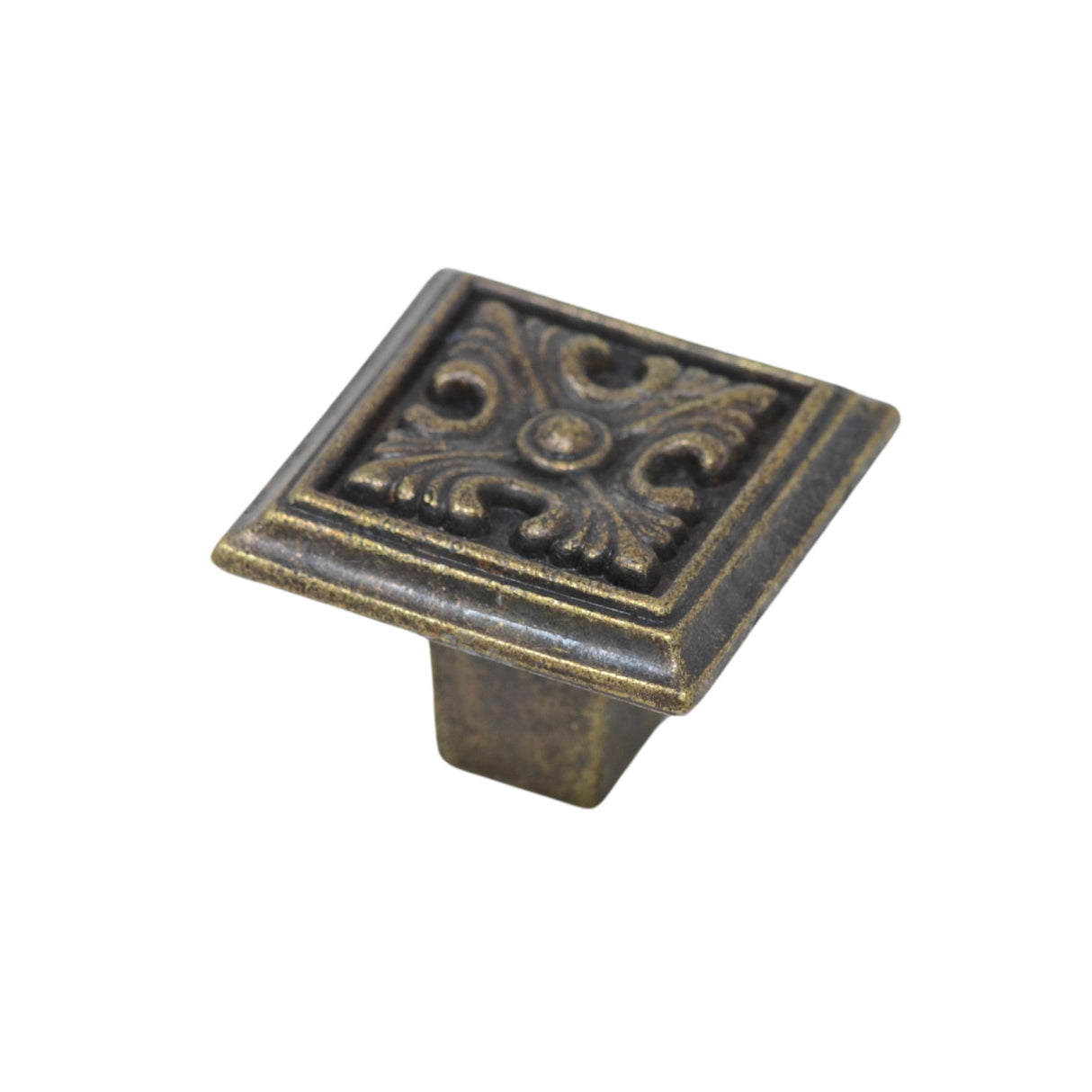 Decorative Antique Square Knob with Floral Detail CABINET HANDLE