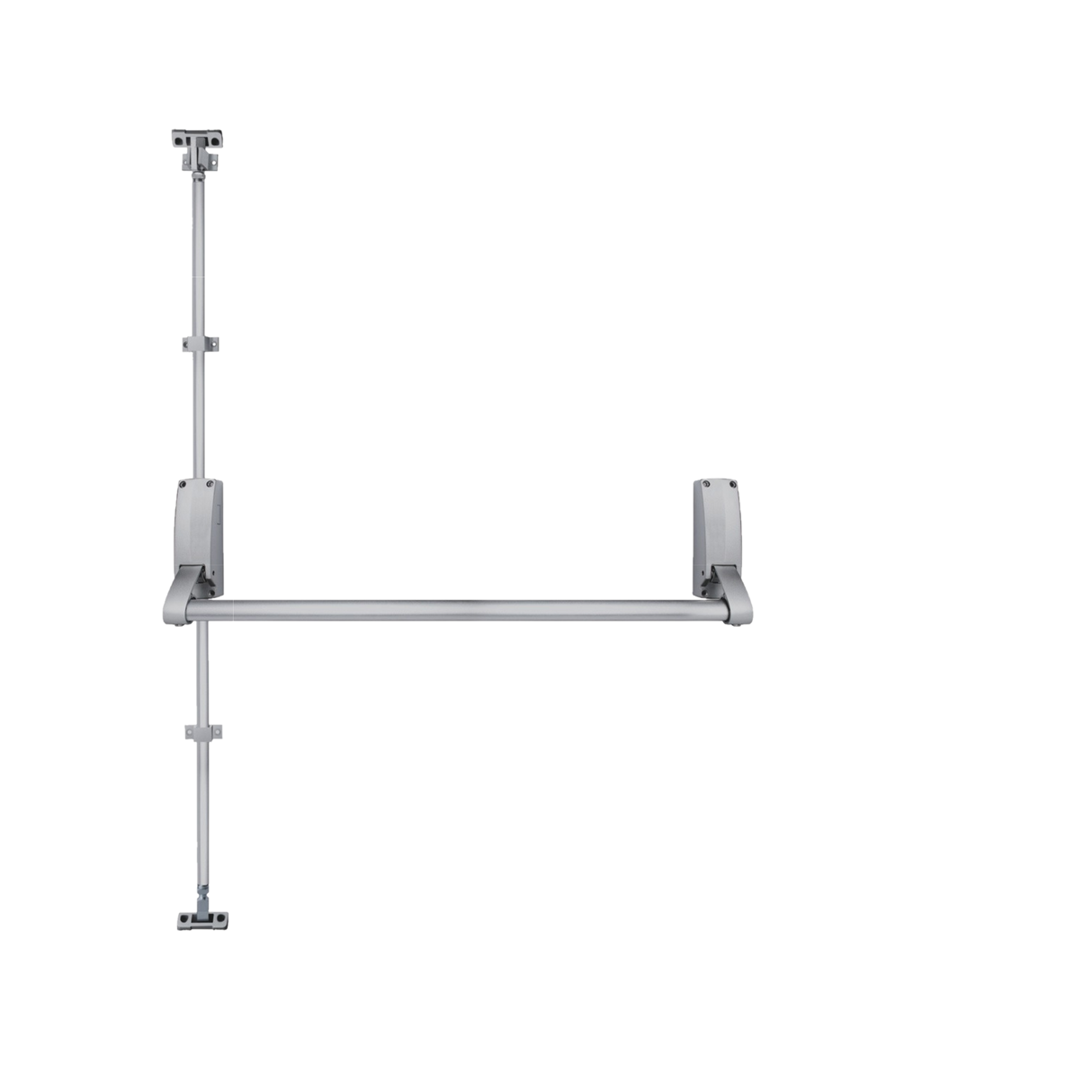 Emergency exit push bar with vertical bolts - single door
