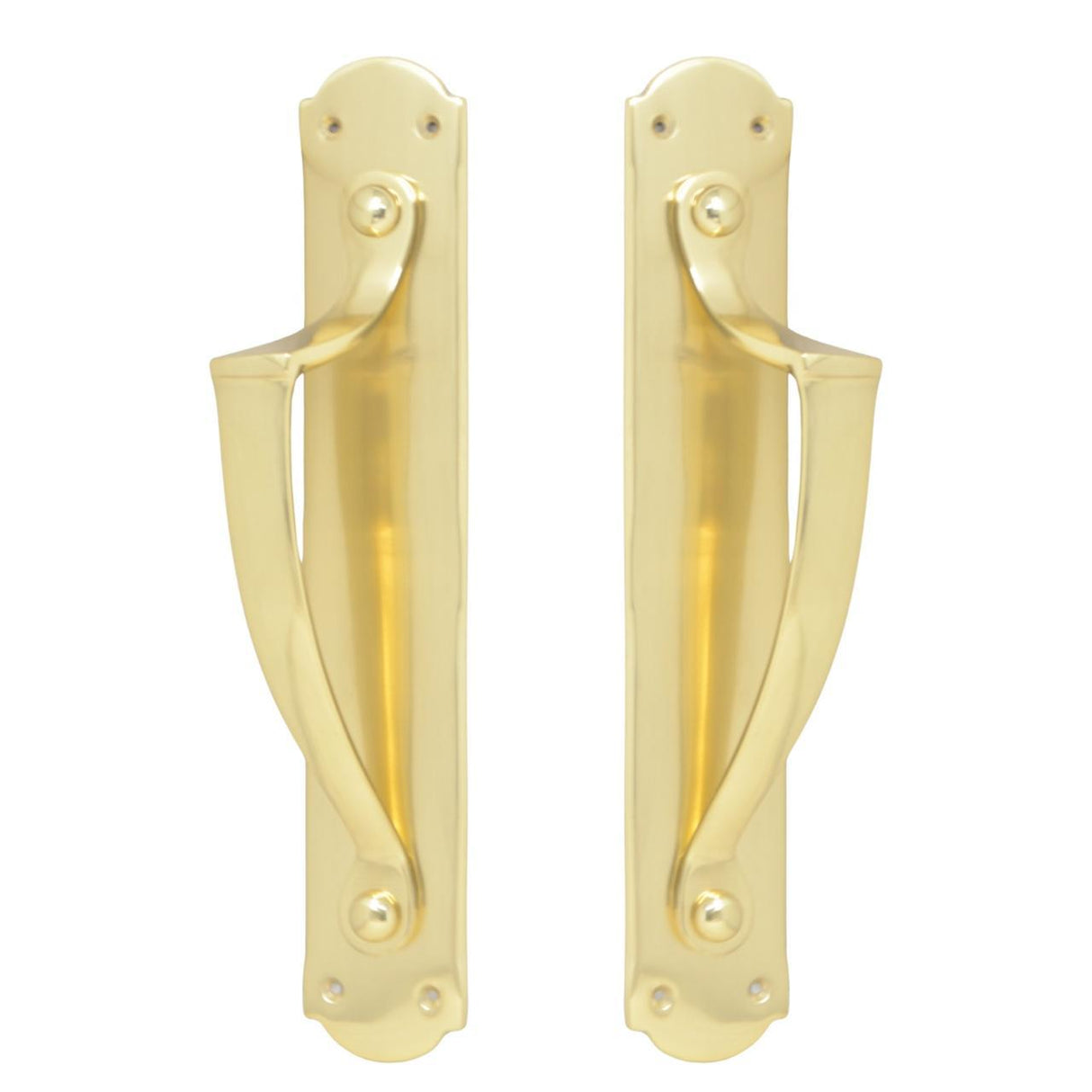 Classic Door Handle on Plate - Polished Brass