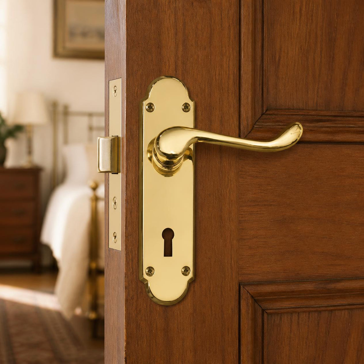 Traditional Victorian lever handle on backplate 165mm