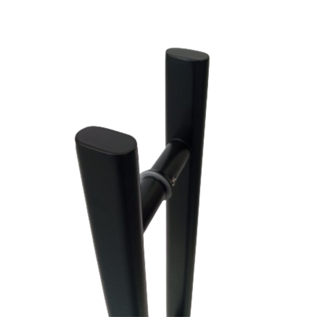 Matt Black Oval grip straight stainless steel pull handle 300mm CTC