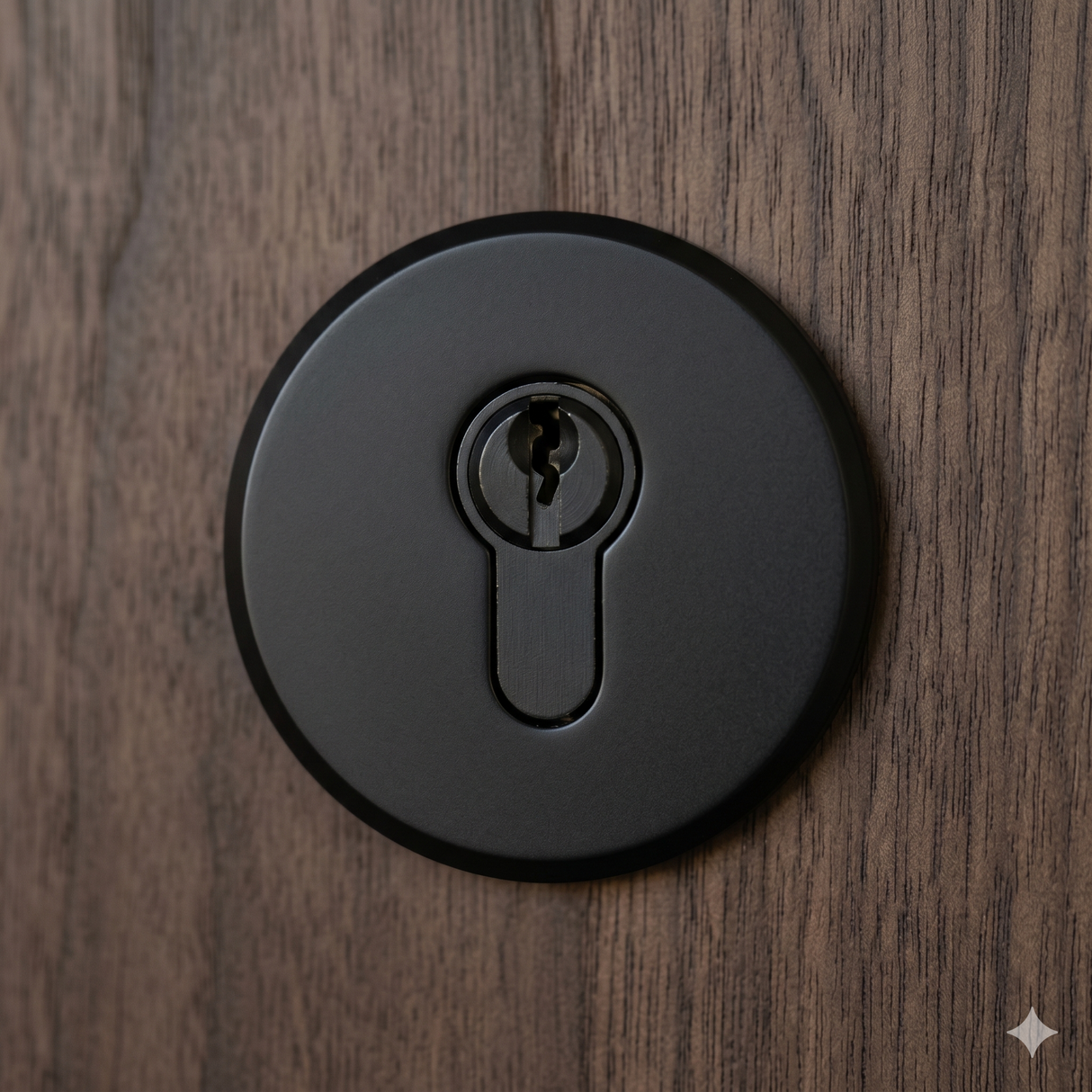 Round cylinder key plates black (stainless steel)