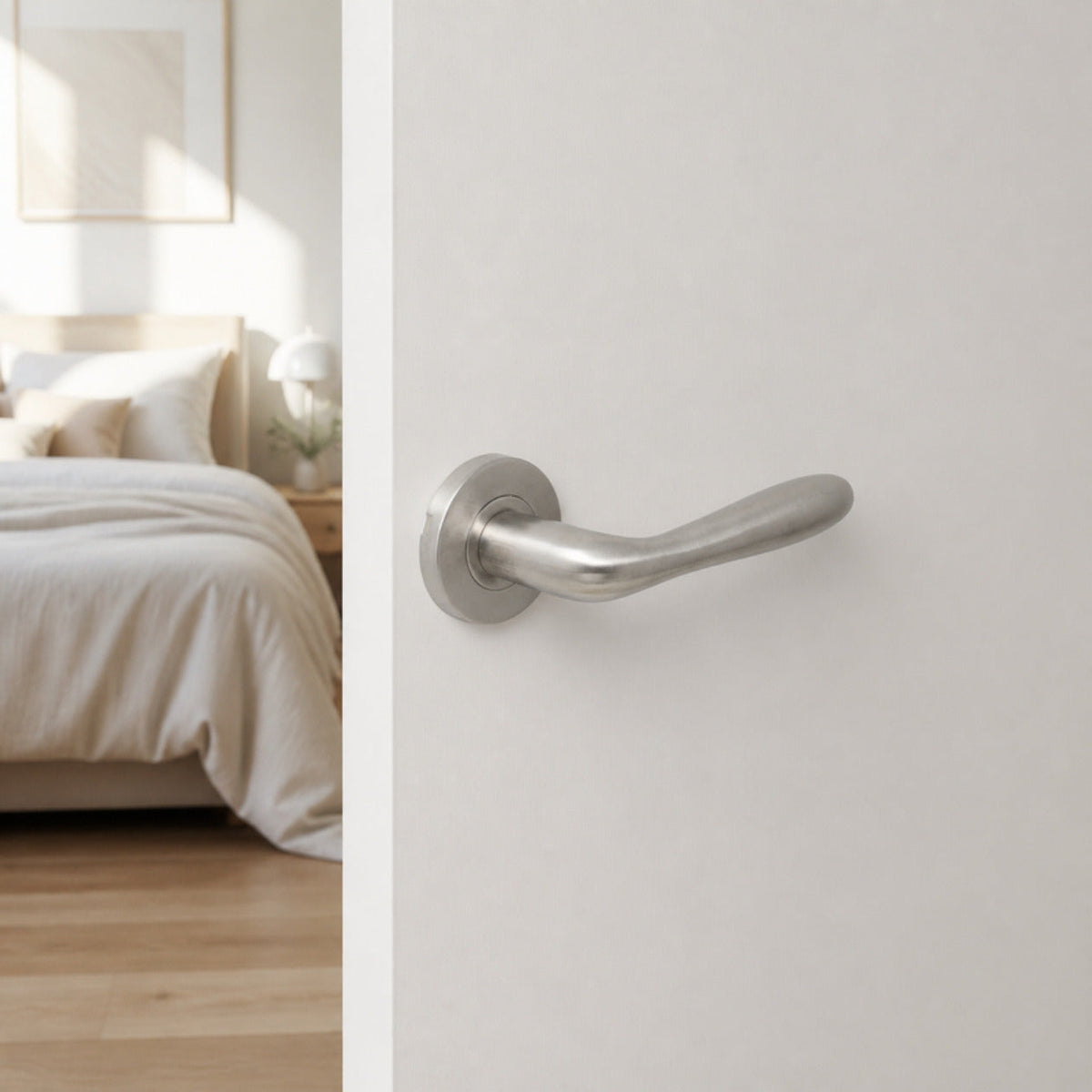 Solid 304 SS Lever Handle on Rose