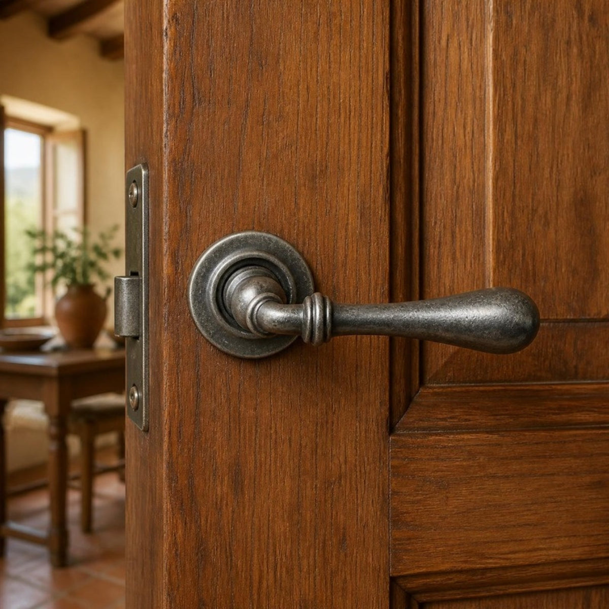 Exclusive italian lever handle on rose