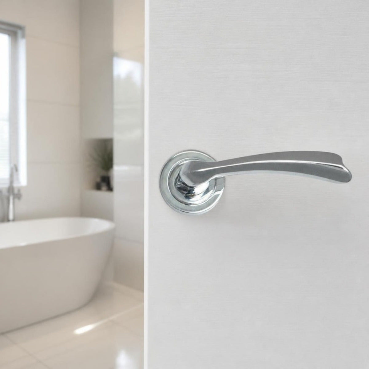 Italian designer lever handle on rose