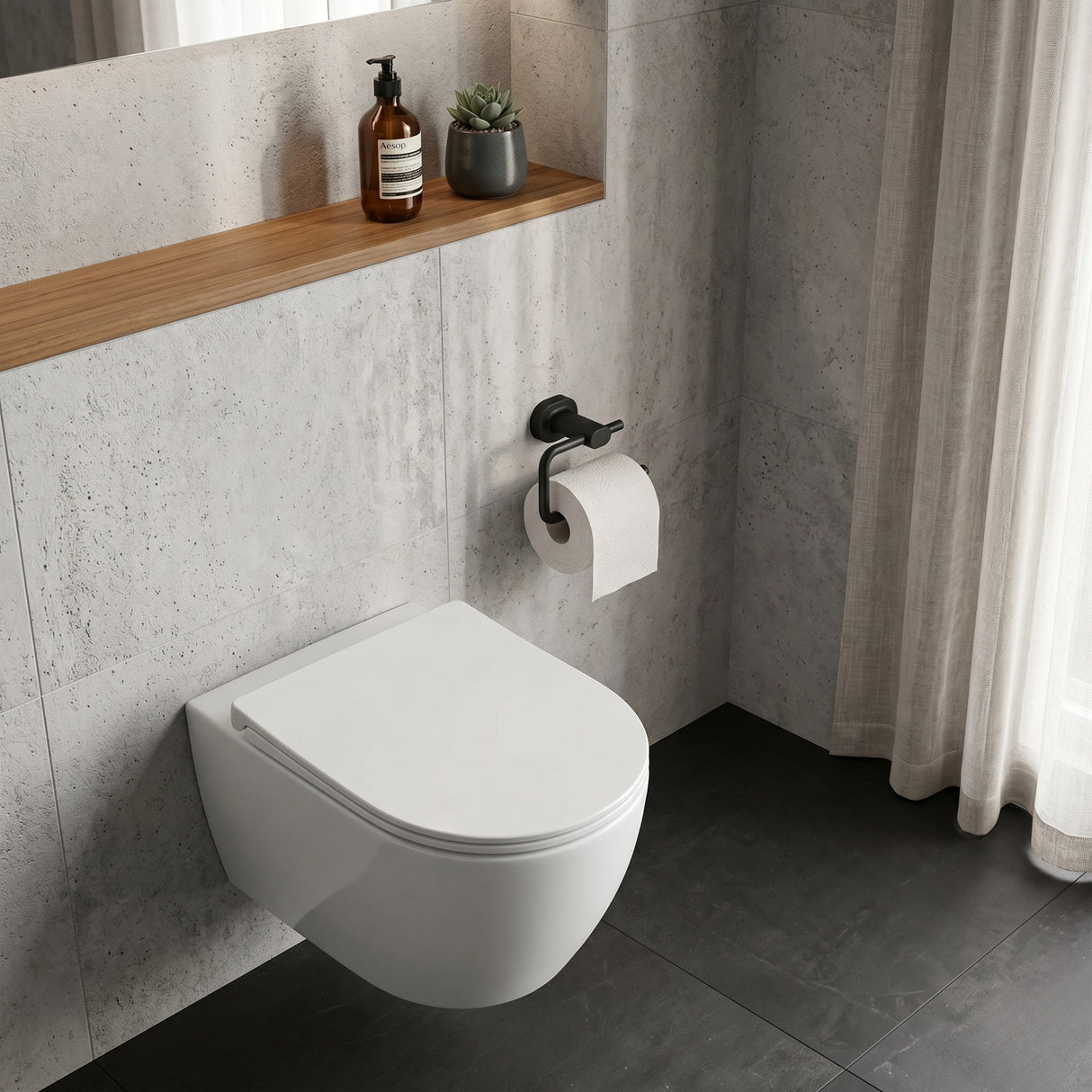 Toilet Paper Holder in matt black
