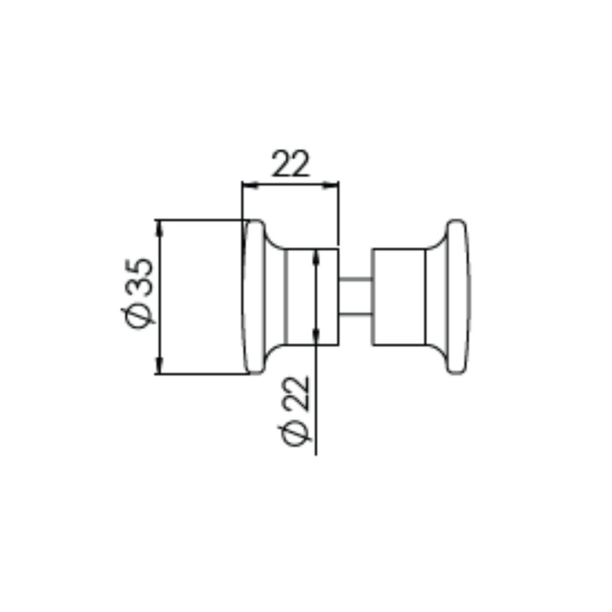 Back to back Shower Door Knob