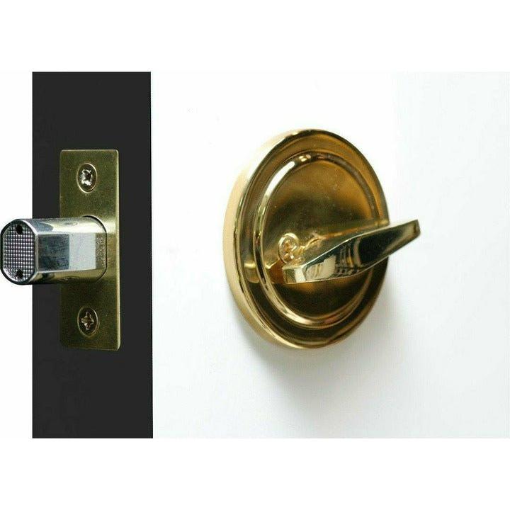 Single side dead bolt (knob on the inside)