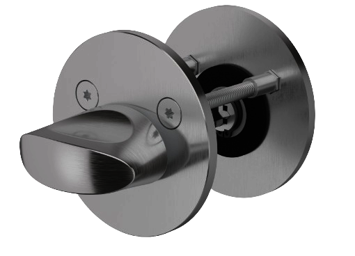 Deadbolt with thumb turn WC indicator handle