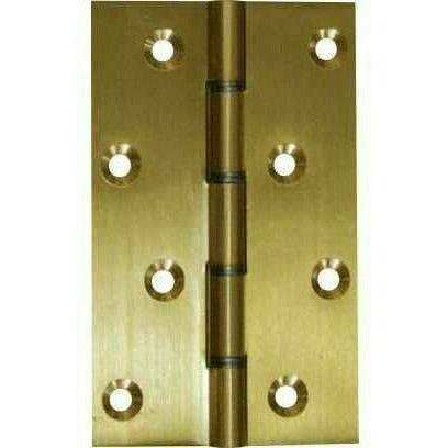 Solid brass butt hinge with metal washers - brushed polished brass