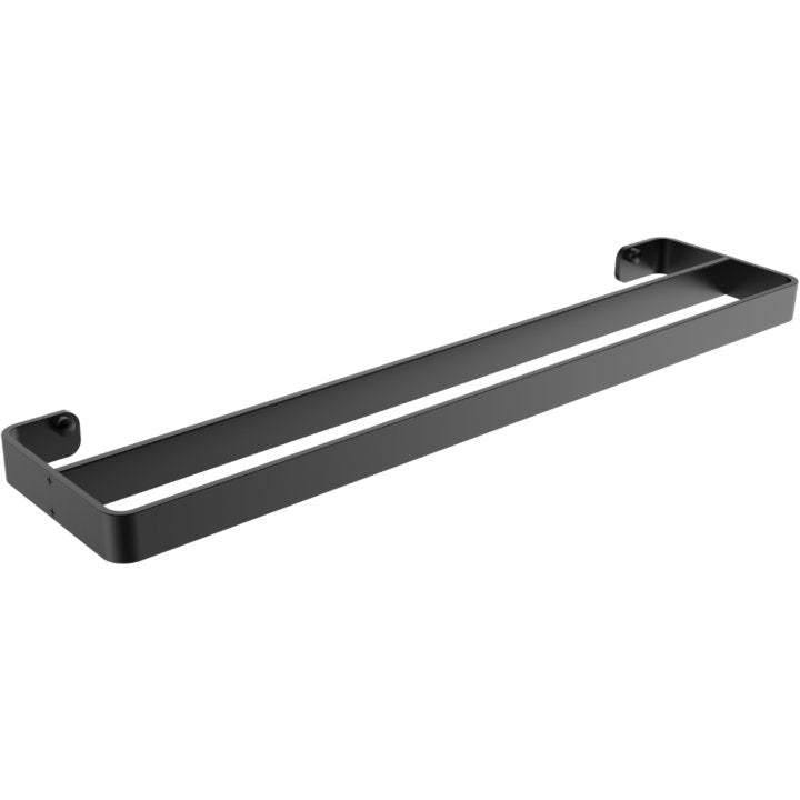 Double Towel Rail 600mm in Matt Black