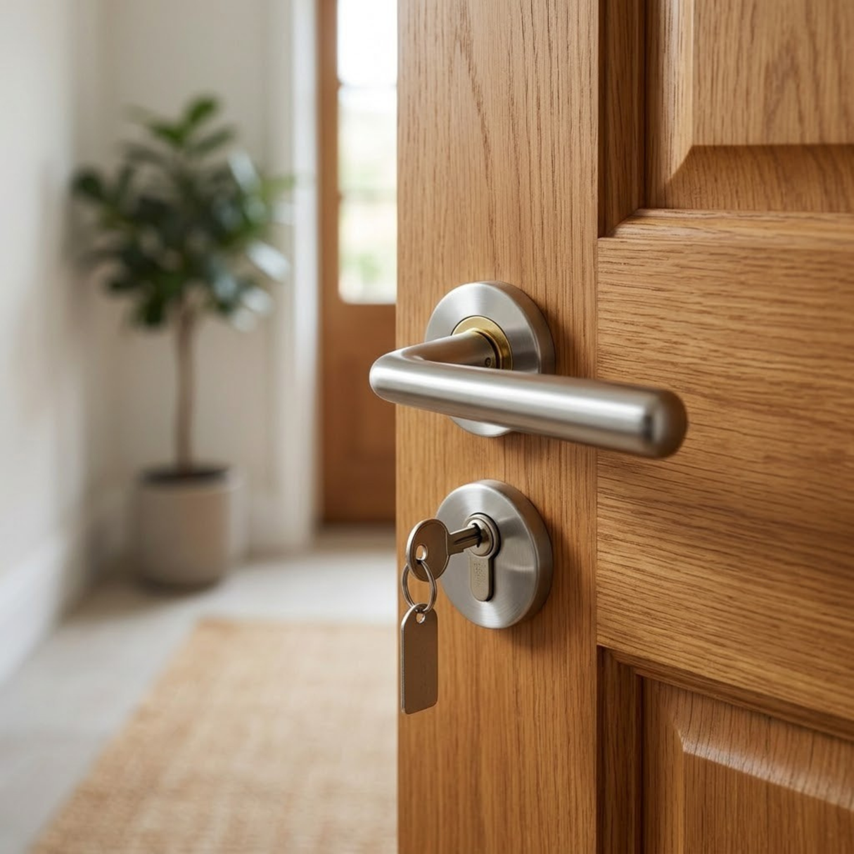 Solid 304 SS Lever Handle on Rose