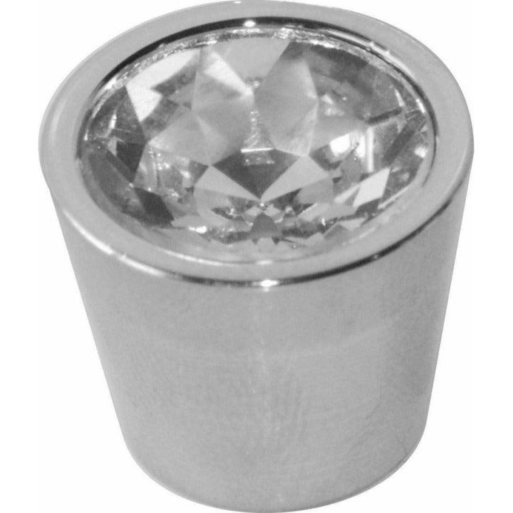 Chrome knob with crystal diamante set in - 20mm