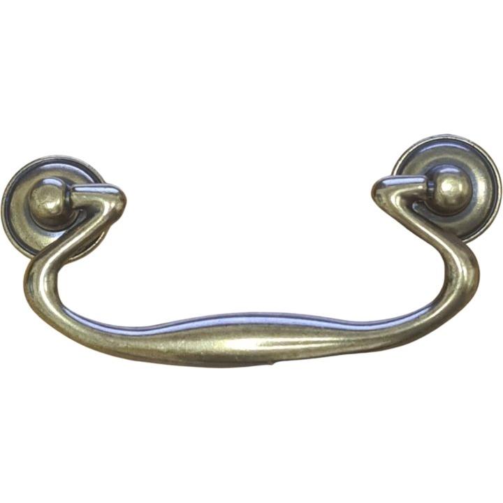 English Brass Cupboard Handle - Drop Handle - 76mm cupboard handle