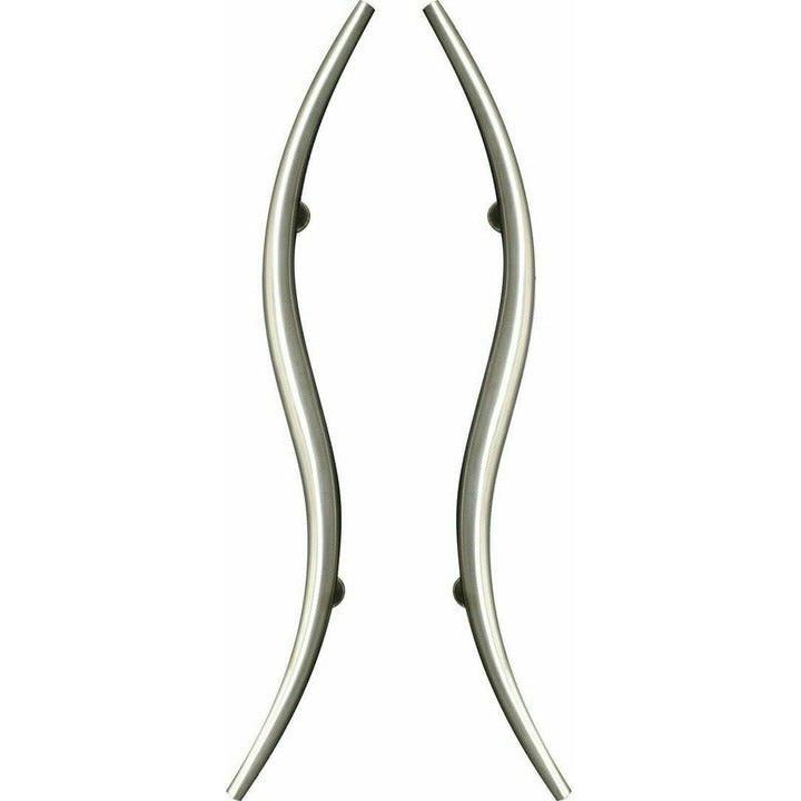Narrow "S" shaped stainless steel pull handle
