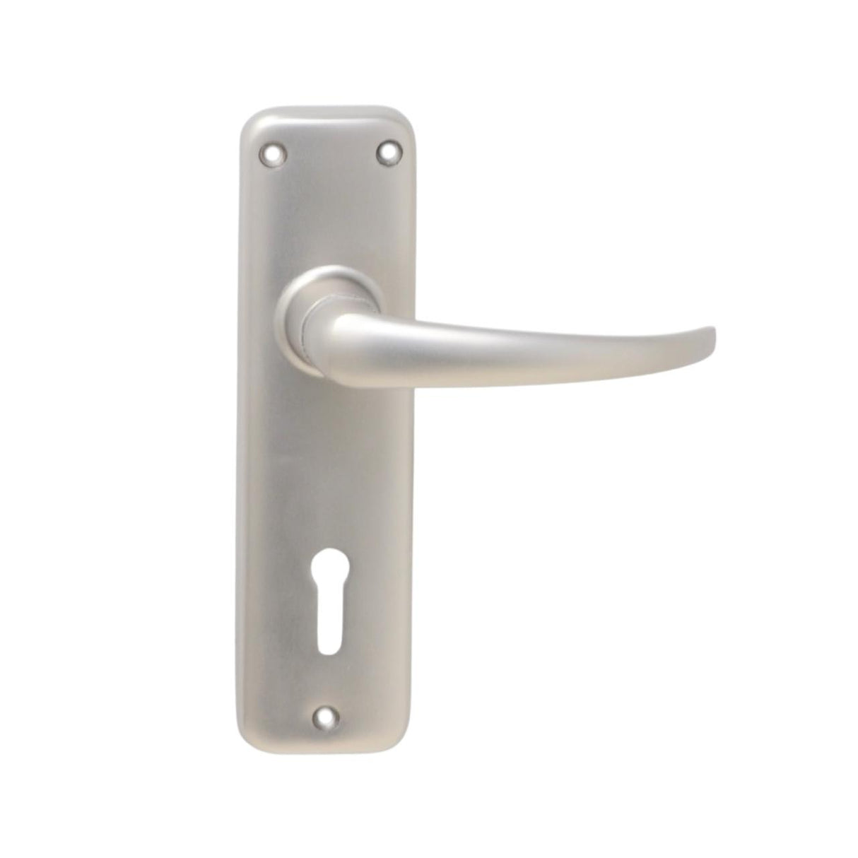 Standard Lever Door Handle on Plate in Satin Chrome