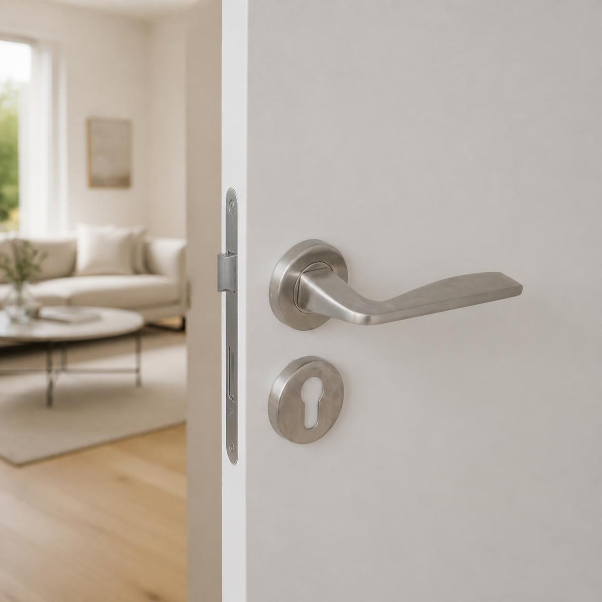 Modern timeless lever handle on rose 304 solid ss