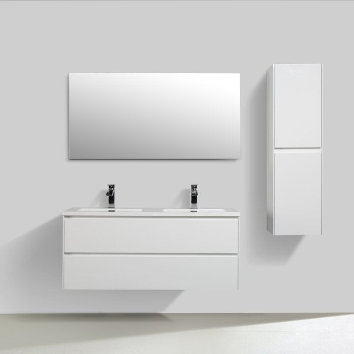 Enzo Double Drawer Vanity 1200 White with Basin