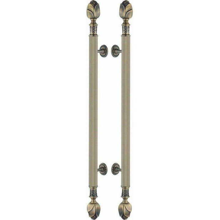 Antique Brass Door Handles -  1200MM - Back-to-Back - Decor Handles