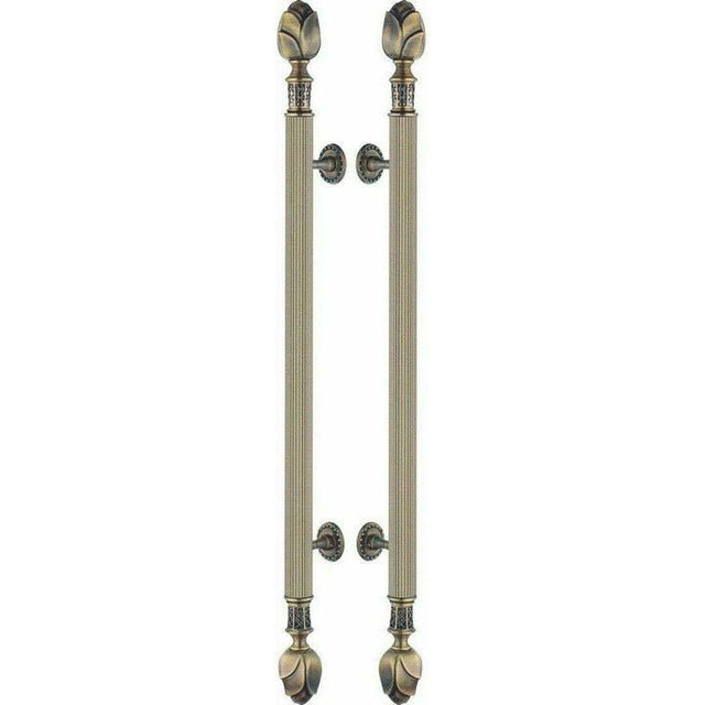 Antique Brass Door Handles -  1200MM - Back-to-Back - Decor Handles