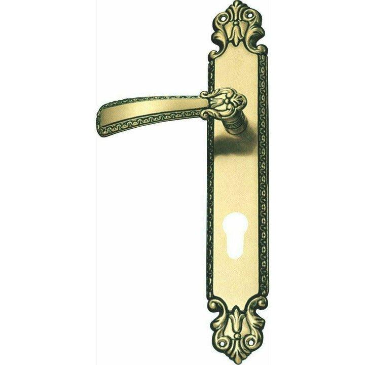 Antique spanish lever handle on plate - Decor Handles
