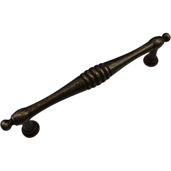 Classic Art Deco Cupboard Handle with Rings - 128mm CTC cupboard handle