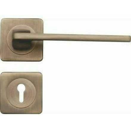 Lever handle on square rose