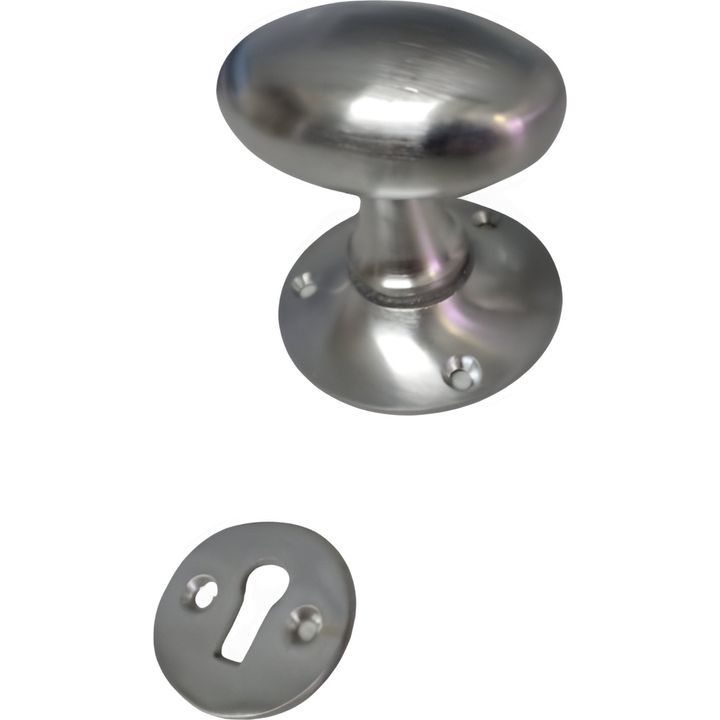 Oval solid brass knob - non-spring action