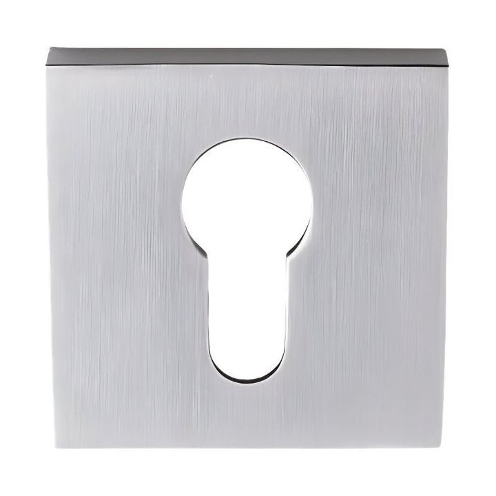 Square stainless steel lever handle on rose