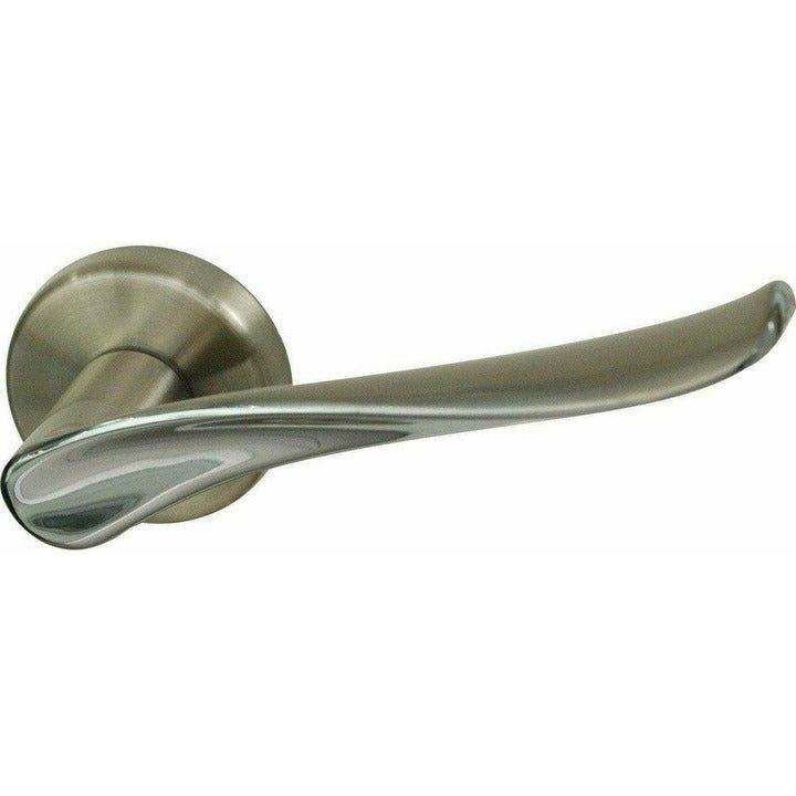 Two-tone designer lever handle on rose
