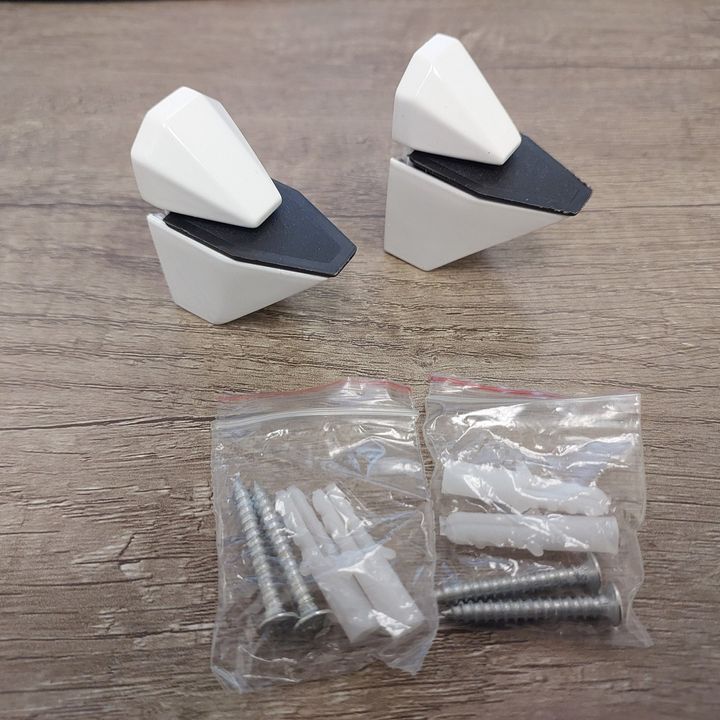 White light duty glass shelf bracket - Pair