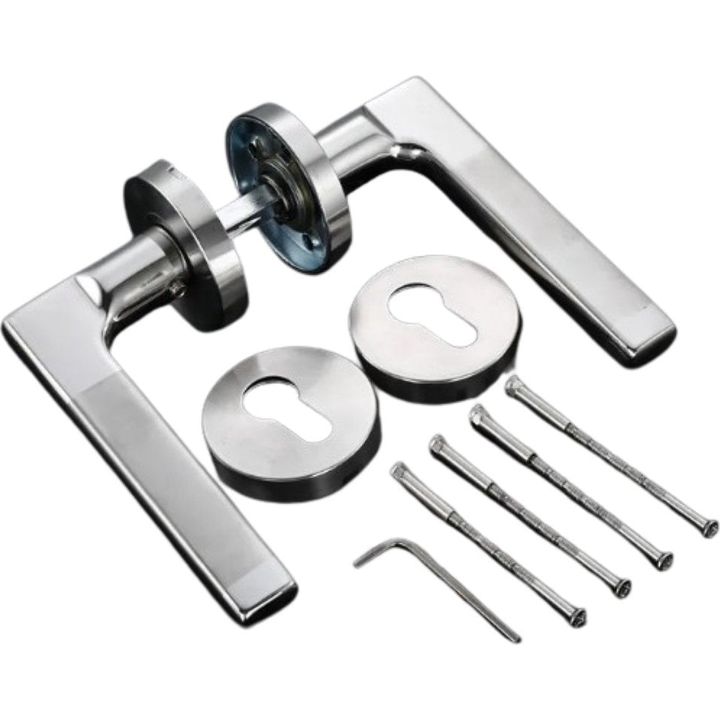 Pello - Straight Stainless Steel Lever Handle on Rose - Decor Handles - door handle on rose