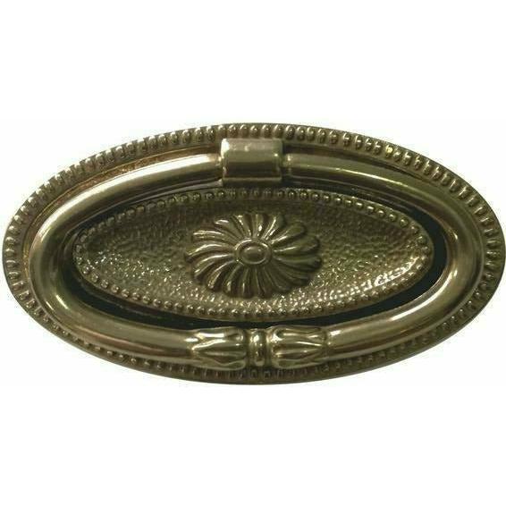 Solid brass antique ring cupboard handle oval - Decor Handles