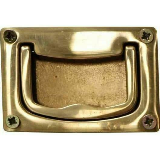 Solid brass flush ring handle 75mmx50mm - Decor Handles