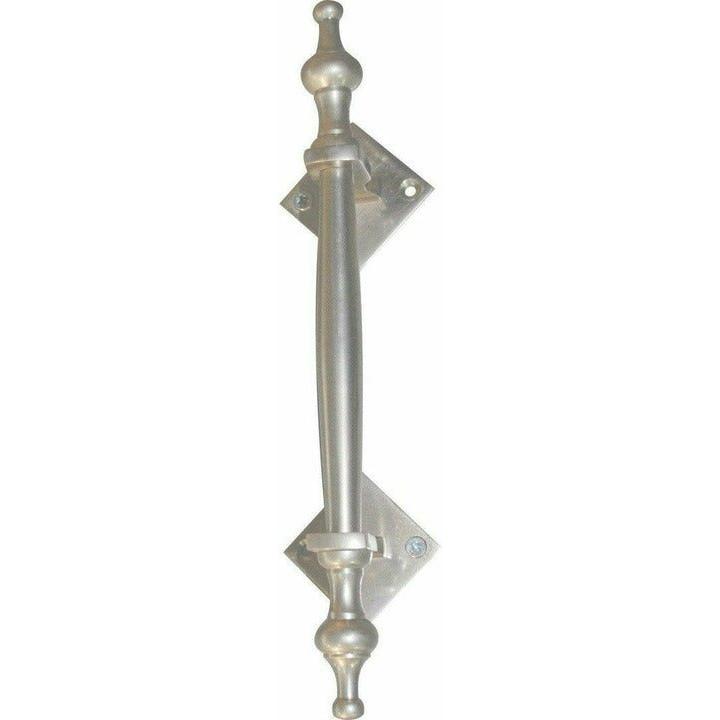Solid brass pull handle with finials - 220mm - Decor Handles