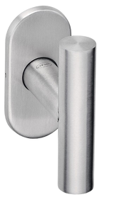 Round "T" shaped lever handle on oval rose