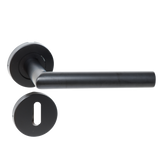 Modern Matt Black Tubular Handles on Rose