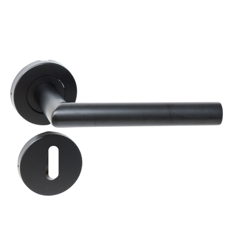 Modern Matt Black Tubular Handles on Rose