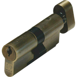 Antique Brass Knob (Thumb turn) Cylinder - 65mm