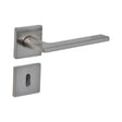Modern Square Lever Door Handles on Square Rose - Satin Chrome door handle on rose