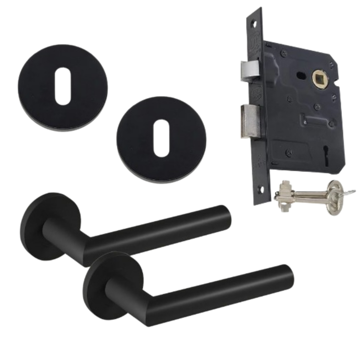Modern Matt Black Tubular Handles on Rose