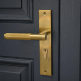 Knurled handle on plate brushed pvd brass